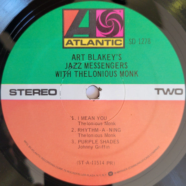 Art Blakey & The Jazz Messengers - Art Blakey's Jazz Messengers With Thelonious Monk (Vinyl, LP, Album, Reissue, Repress, Stereo, Mono) Very Good (VG) / Very Good Plus (VG+)