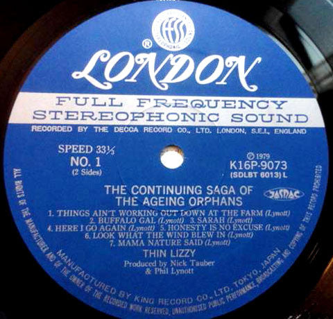 Thin Lizzy - The Continuing Saga Of The Ageing Orphans (Vinyl, LP, Compilation, Reissue) Near Mint (NM or M-) / Very Good Plus (VG+)