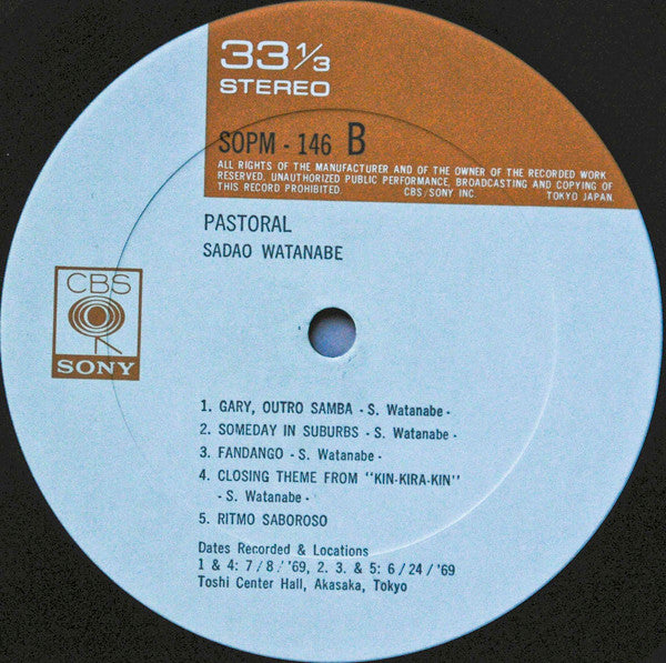 Sadao Watanabe - Pastoral (Vinyl, LP, Album, Reissue) Very Good Plus (VG+) / Very Good Plus (VG+)