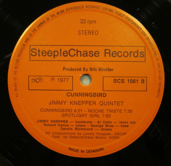 Jimmy Knepper Quintet - Cunningbird (Vinyl, LP, Album) Very Good Plus (VG+) / Very Good (VG)