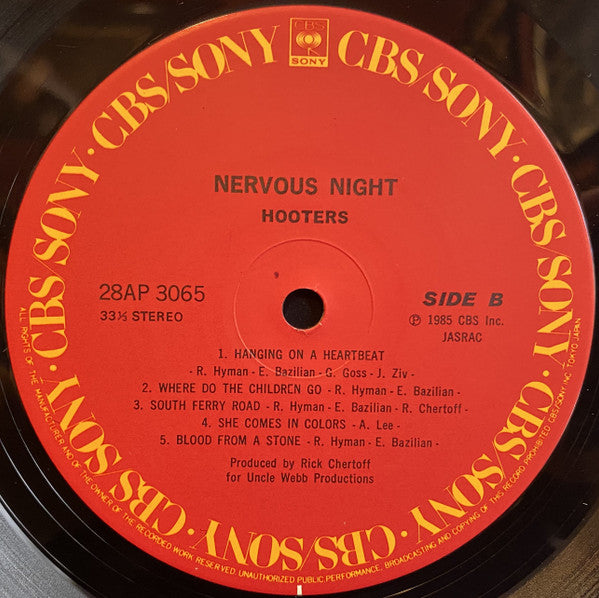 The Hooters - Nervous Night (Vinyl, LP, Album)