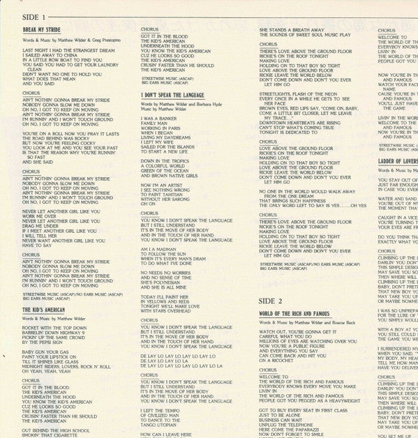 Matthew Wilder - I Don't Speak The Language (Vinyl, LP, Album)