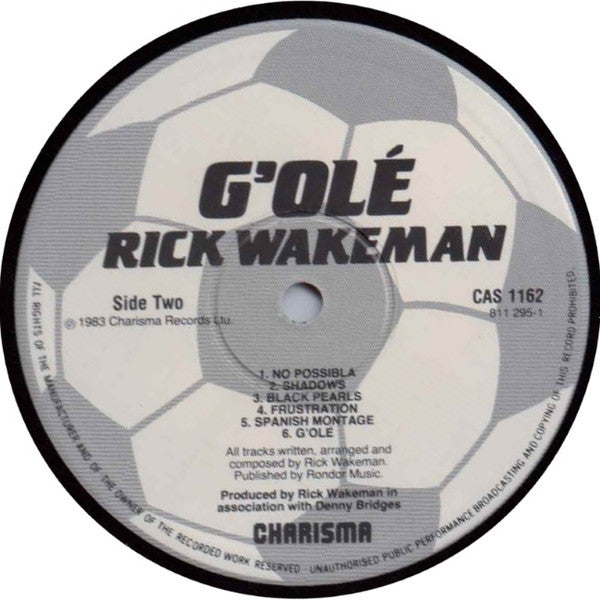Rick Wakeman - G'Olé! - The Official Film Of The 1982 World Cup - The Original Film Soundtrack (Vinyl, LP) Good Plus (G+) / Very Good (VG)