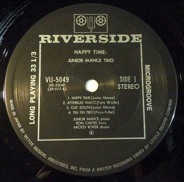 Junior Mance Trio - Happy Time (Vinyl, LP, Album, Stereo) Very Good Plus (VG+) / Very Good (VG)