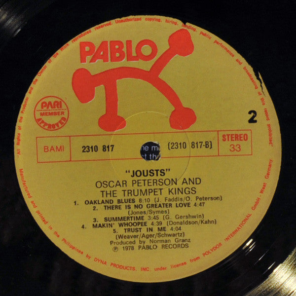 Oscar Peterson - Jousts (Vinyl, LP, Stereo) Very Good Plus (VG+) / Very Good Plus (VG+)
