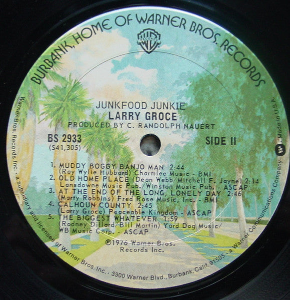 Larry Groce - Junkfood Junkie (Vinyl, LP, Album) Good Plus (G+) / Very Good Plus (VG+)