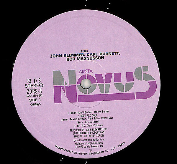 John Klemmer - Nexus (2xVinyl, LP, Album) Very Good Plus (VG+) / Very Good Plus (VG+)