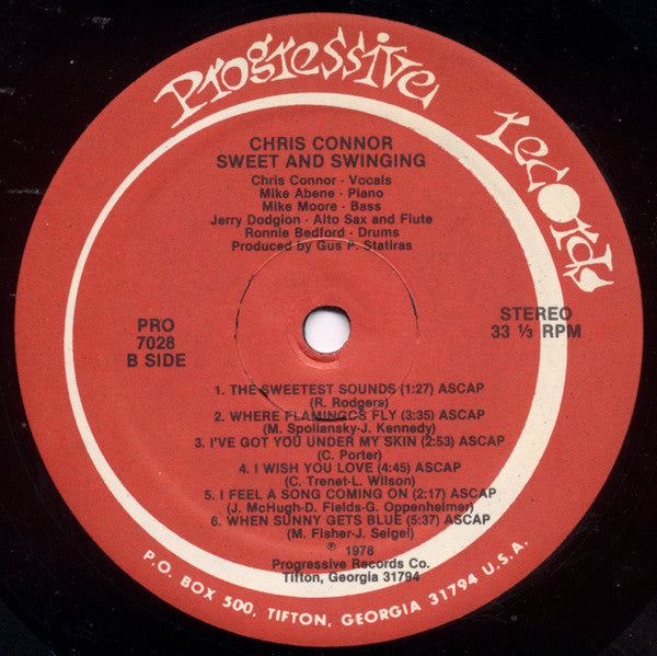 Chris Connor - Sweet And Swinging (Vinyl, LP) Very Good (VG) / Good Plus (G+)