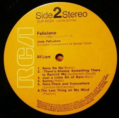 José Feliciano - Feliciano! (Vinyl, LP, Album, Stereo) Very Good Plus (VG+) / Very Good Plus (VG+)
