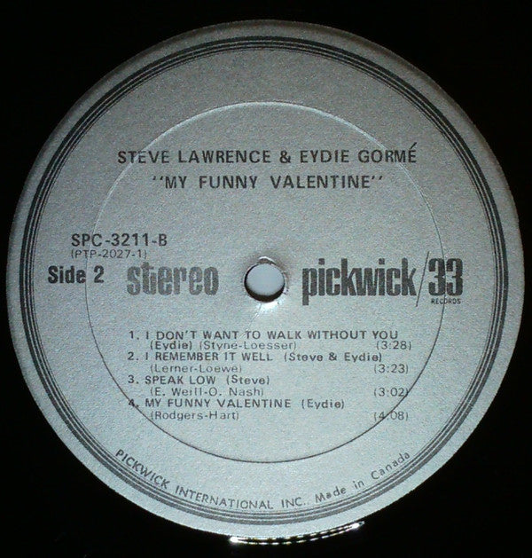 Steve & Eydie - My Funny Valentine (Vinyl, LP, Stereo) Very Good Plus (VG+) / Very Good (VG)
