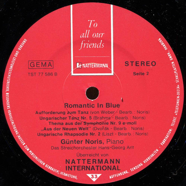 Günter Noris - Romantic In Blue (Vinyl, LP, Album, Reissue, Stereo) Very Good (VG) / Good Plus (G+)