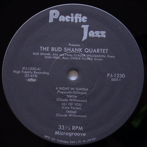 Bud Shank Quartet - Bud Shank Quartet Featuring Claude Williamson (Vinyl, LP, Album, Reissue, Mono) Very Good Plus (VG+) / Very Good (VG)