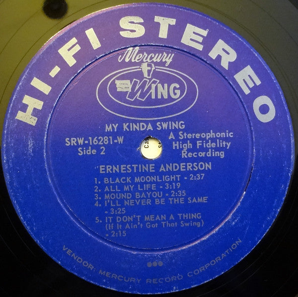 Ernestine Anderson - My Kinda Swing (Vinyl, LP, Reissue, Stereo) Very Good (VG) / Very Good (VG)