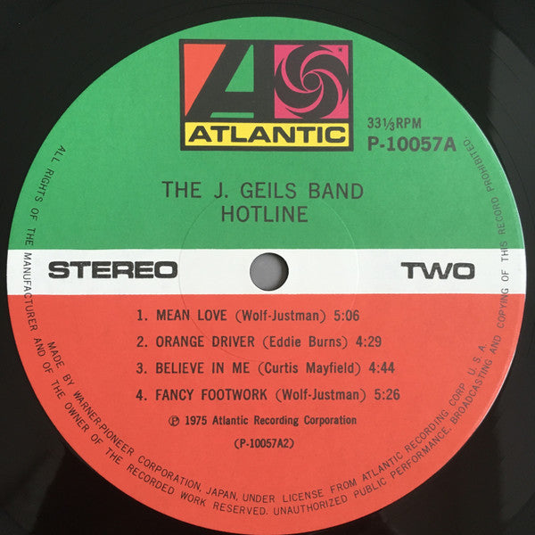 The J. Geils Band - Hotline (Vinyl, LP, Album) Very Good Plus (VG+) / Very Good Plus (VG+)