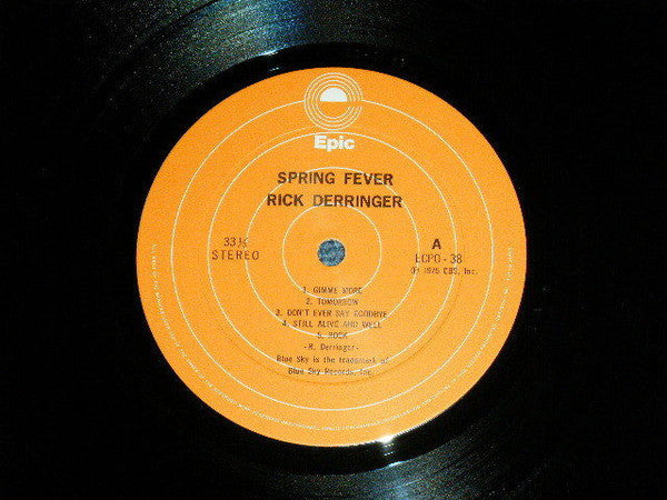 Rick Derringer - Spring Fever (Vinyl, LP, Album) Very Good Plus (VG+) / Very Good Plus (VG+)