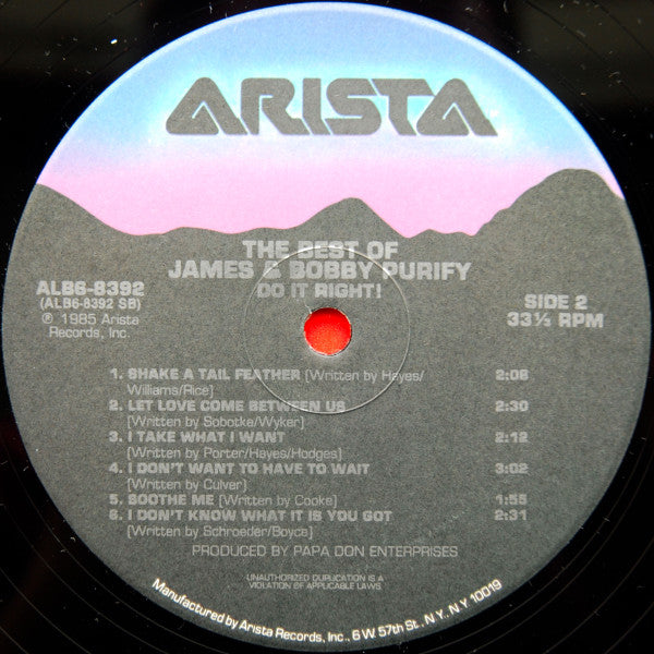James & Bobby Purify - The Best Of James & Bobby Purify. Do It Right! (Vinyl, LP, Compilation) Very Good Plus (VG+) / Good (G)