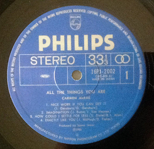 Carmen McRae - All The Things You Are (Vinyl, LP, Compilation) Very Good Plus (VG+) / Very Good Plus (VG+)