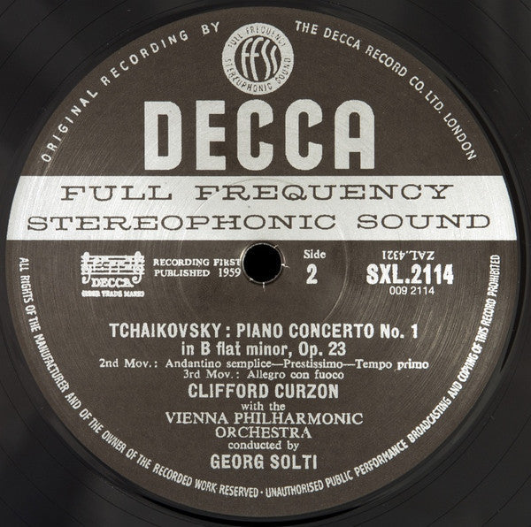 Pyotr Ilyich Tchaikovsky - Piano Concerto No. 1 (Vinyl, LP, Reissue, Remastered, Stereo) Very Good Plus (VG+) / Good Plus (G+)