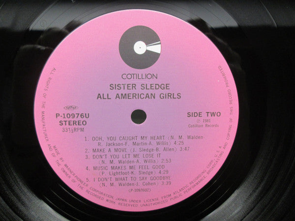 Sister Sledge - All American Girls (Vinyl, LP, Album) Very Good Plus (VG+) / Very Good (VG)