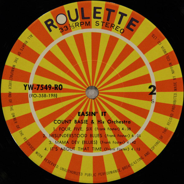 Count Basie Orchestra - Easin' It (Vinyl, LP, Album) Very Good (VG) / Good Plus (G+)