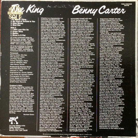 Benny Carter - The King (Vinyl, LP, Album, Stereo) Very Good (VG) / Very Good Plus (VG+)