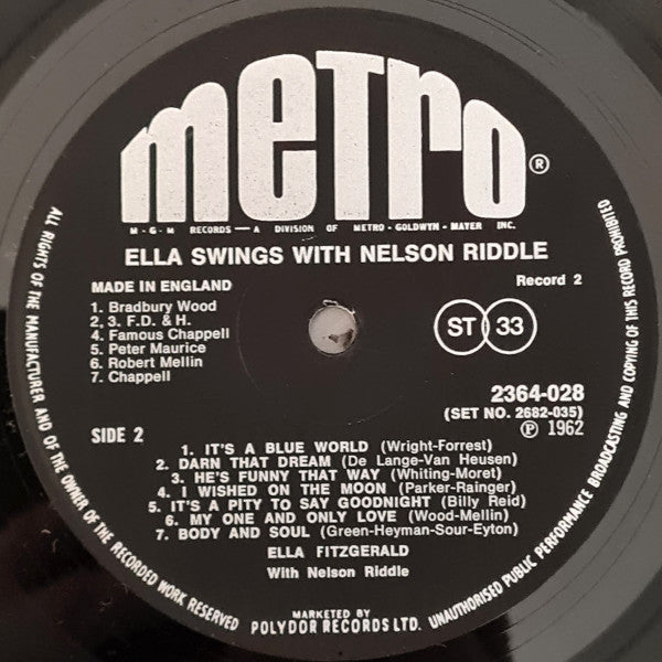Ella Fitzgerald - Ella Swings With Nelson (2xVinyl, LP, Compilation) Very Good Plus (VG+) / Good Plus (G+)