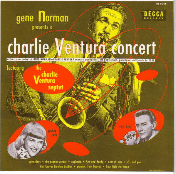 Gene Norman - Gene Norman Presents A Charlie Ventura Concert (Vinyl, LP, Mono) Very Good Plus (VG+) / Very Good Plus (VG+)