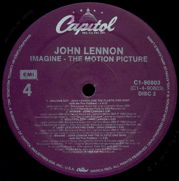 John Lennon - Imagine (Music From The Original Motion Picture) (2xVinyl, LP, Compilation) Very Good Plus (VG+) / Very Good (VG)