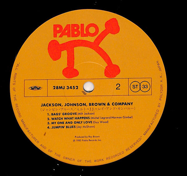 Milt Jackson - Jackson, Johnson, Brown, & Company (Vinyl, LP, Album, Reissue, Stereo) Very Good Plus (VG+) / Very Good Plus (VG+)