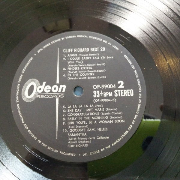 Cliff Richard - Cliff Richard Best 20 (Vinyl, LP, Compilation) Very Good Plus (VG+) / Very Good Plus (VG+)