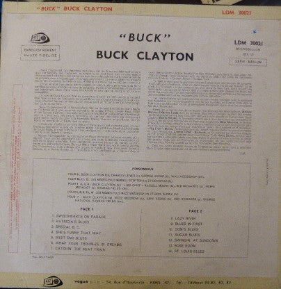 Buck Clayton - Buck (Vinyl, LP, Album, Mono) Very Good (VG) / Very Good (VG)