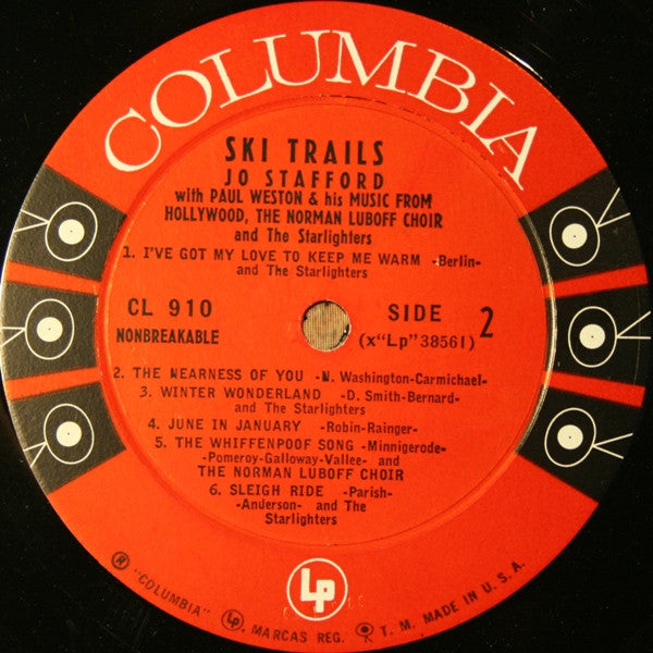 Jo Stafford - Ski Trails (Vinyl, LP, Album) Good Plus (G+) / Poor (P)