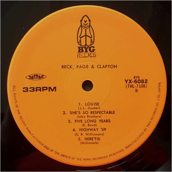 Jeff Beck - Beck, Page & Clapton (Vinyl, LP, Compilation) Very Good Plus (VG+) / Very Good Plus (VG+)