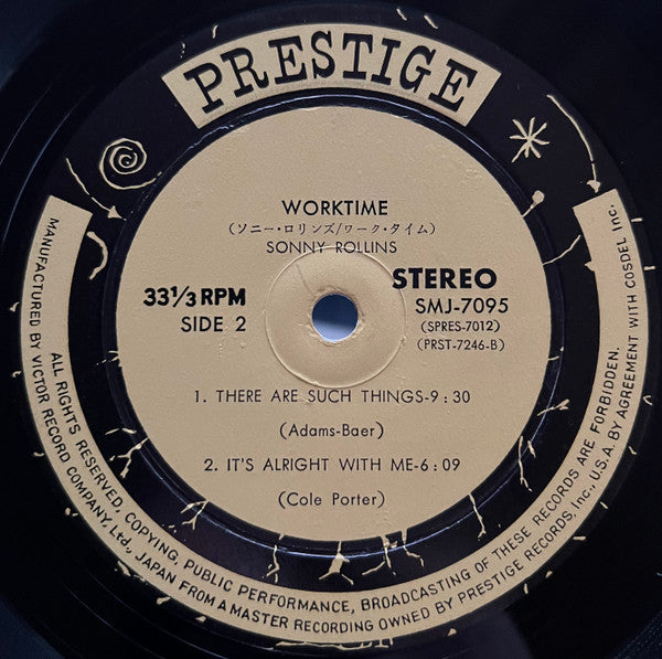 Sonny Rollins - Worktime = ワーク・タイム (Vinyl, LP, Album, Stereo, Reissue) Very Good (VG) / Very Good (VG)