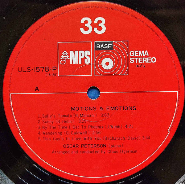 Oscar Peterson - Motions & Emotions (Vinyl, LP, Album, Limited Edit...