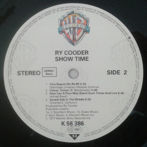 Ry Cooder - Show Time (Vinyl, LP, Album, Reissue)