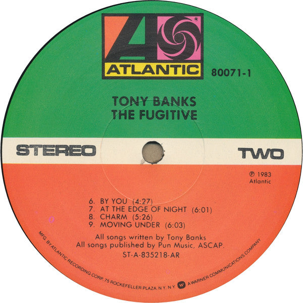 Tony Banks - The Fugitive (Vinyl, LP, Album, Stereo) Very Good Plus (VG+) / Very Good (VG)
