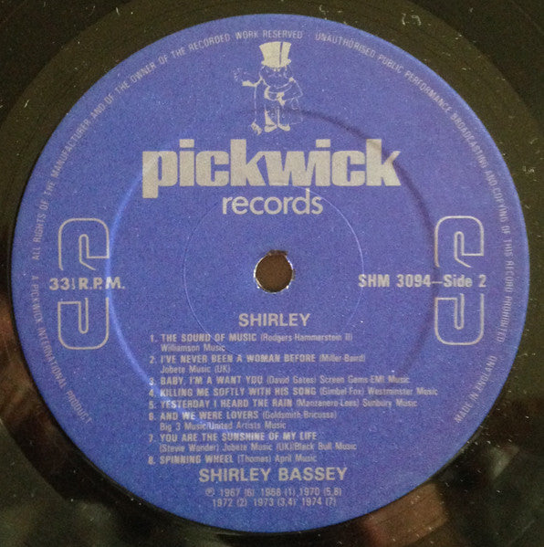 Shirley Bassey - Shirley (Vinyl, LP, Compilation) Good Plus (G+) / Very Good Plus (VG+)
