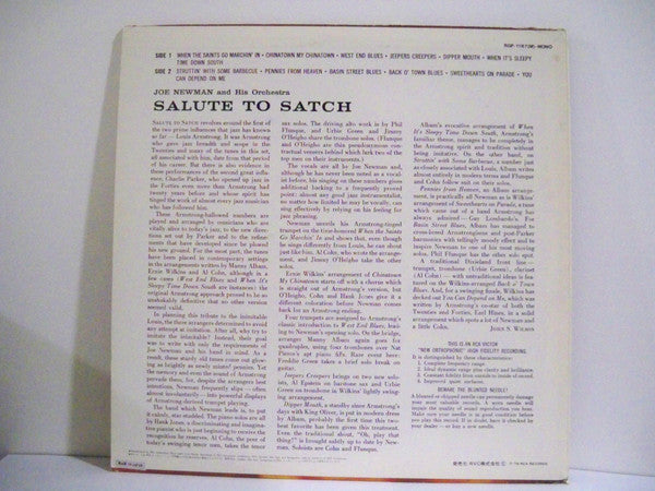 Joe Newman And His Orchestra - Salute To Satch (Vinyl, LP, Album) Very Good (VG) / Very Good (VG)