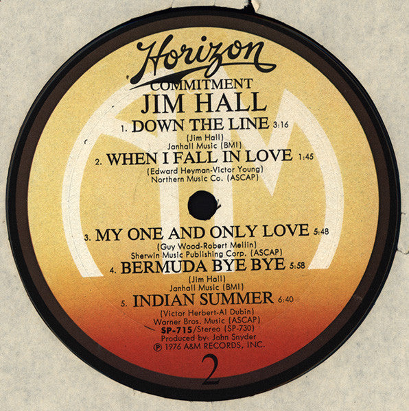 Jim Hall - Commitment (Vinyl, LP, Album, Stereo) Very Good Plus (VG+) / Fair (F)