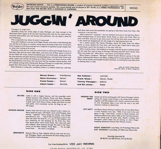 Bennie Green - Juggin' Around (Vinyl, LP, Album, Mono) Very Good Plus (VG+) / Very Good (VG)