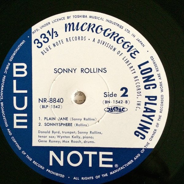 Sonny Rollins - Sonny Rollins (Vinyl, LP, Album, Mono) Near Mint (NM or M-) / Near Mint (NM or M-)