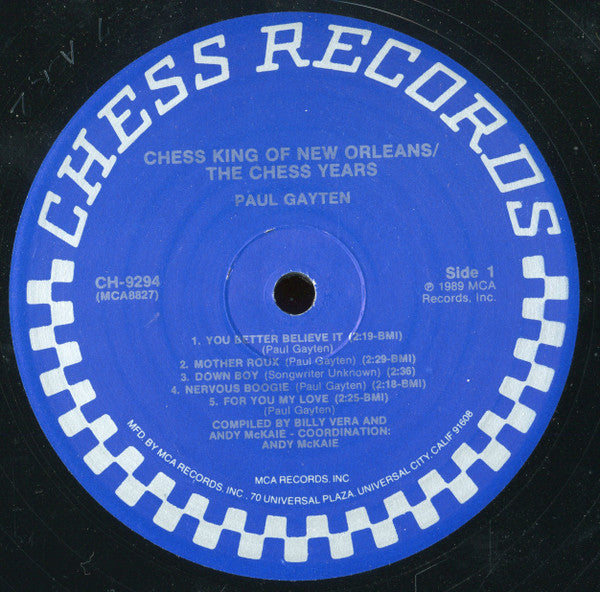 Paul Gayten - Chess King Of New Orleans (Vinyl, LP, Compilation) Very Good (VG) / Very Good Plus (VG+)