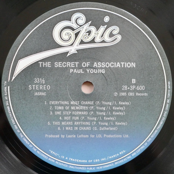 Paul Young - The Secret Of Association (Vinyl, LP, Album) Very Good Plus (VG+) / Very Good Plus (VG+)