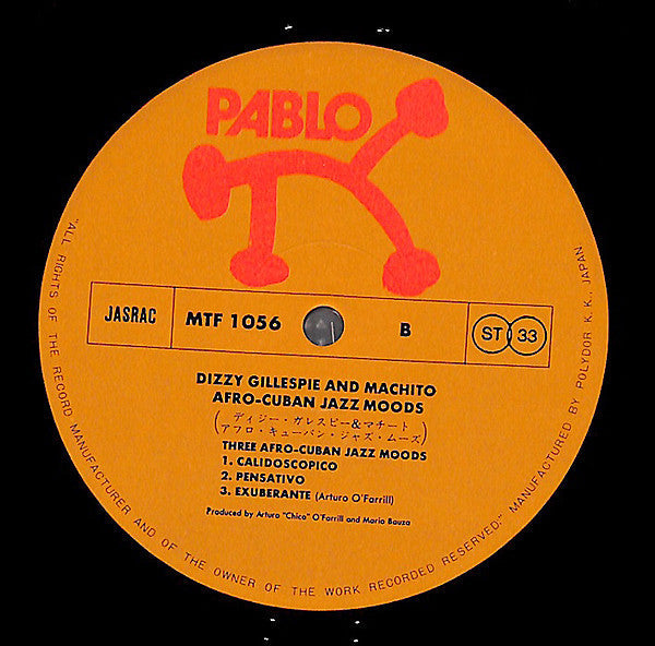 Dizzy Gillespie - Afro-Cuban Jazz Moods (Vinyl, LP, Album) Very Good (VG) / Very Good Plus (VG+)