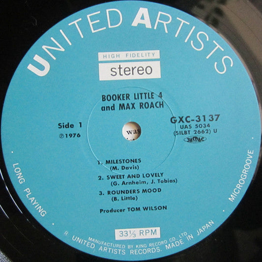 Booker Little - Booker Little 4 & Max Roach (Vinyl, LP, Album, Stereo, Reissue) Near Mint (NM or M-) / Very Good Plus (VG+)