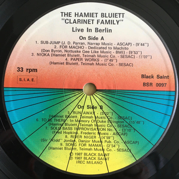 Hamiet Bluiett - The Clarinet Family (Vinyl, LP, Album) Very Good (VG) / Very Good Plus (VG+)