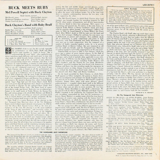 Buck Clayton's Band - Buck Meets Ruby (Vinyl, LP, Album, Reissue, Mono) Very Good Plus (VG+) / Very Good Plus (VG+)