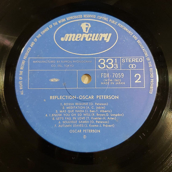 Oscar Peterson - Reflection (Vinyl, LP, Compilation) Very Good Plus (VG+) / Very Good Plus (VG+)