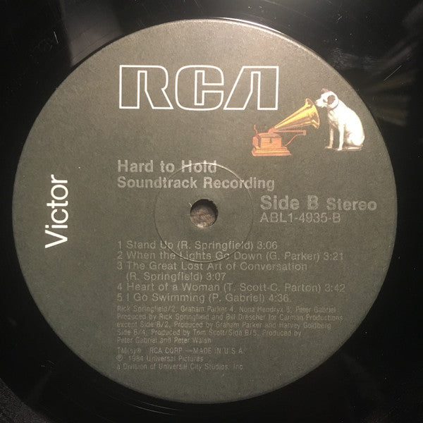 Rick Springfield - Hard To Hold - Soundtrack Recording (Vinyl, LP, Album, Stereo) Very Good (VG) / Very Good (VG)